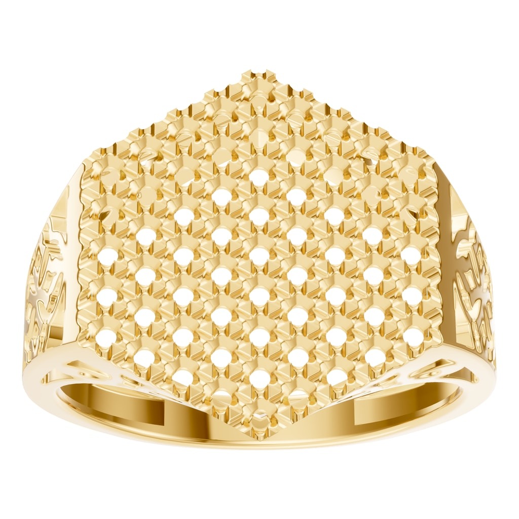 RI-8124 Yellow Gold Ring UNSET - Front View
