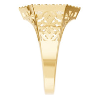 RI-8124 Yellow Gold Ring UNSET - Side View