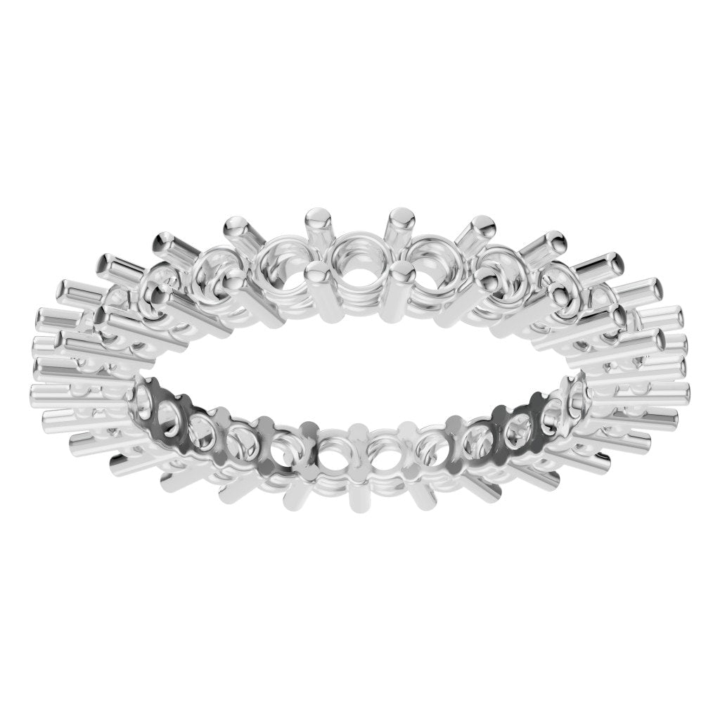 RI-8213 White Gold Ring UNSET - Front View