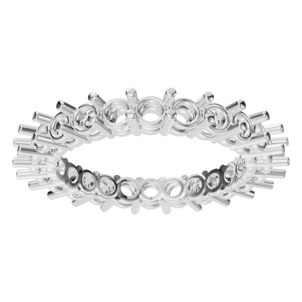 RI-8213 White Gold Ring UNSET - Front View