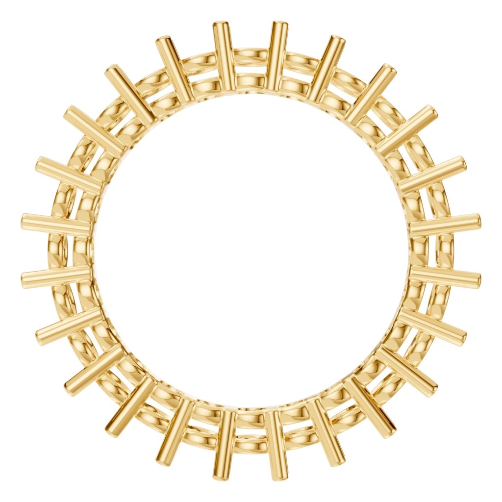 RI-8213 Yellow Gold Ring UNSET - Top View