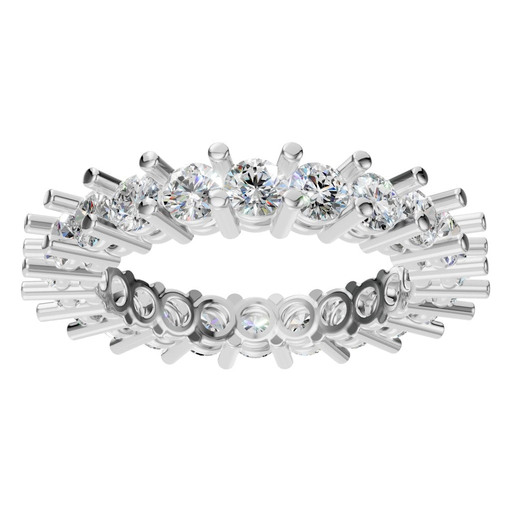 RI-8213 White Gold Ring SET - Front View