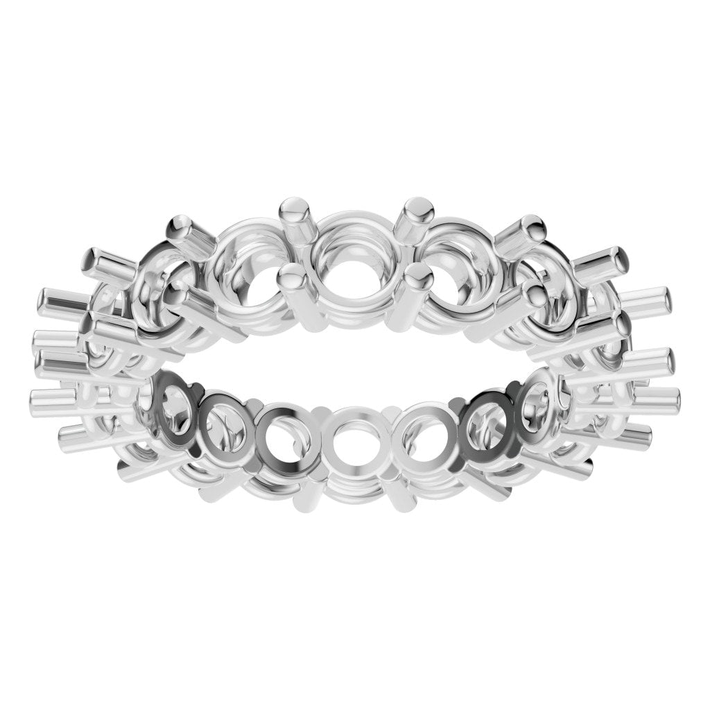 RI-8213 White Gold Ring UNSET - Front View