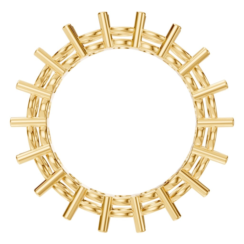RI-8213 Yellow Gold Ring UNSET - Top View