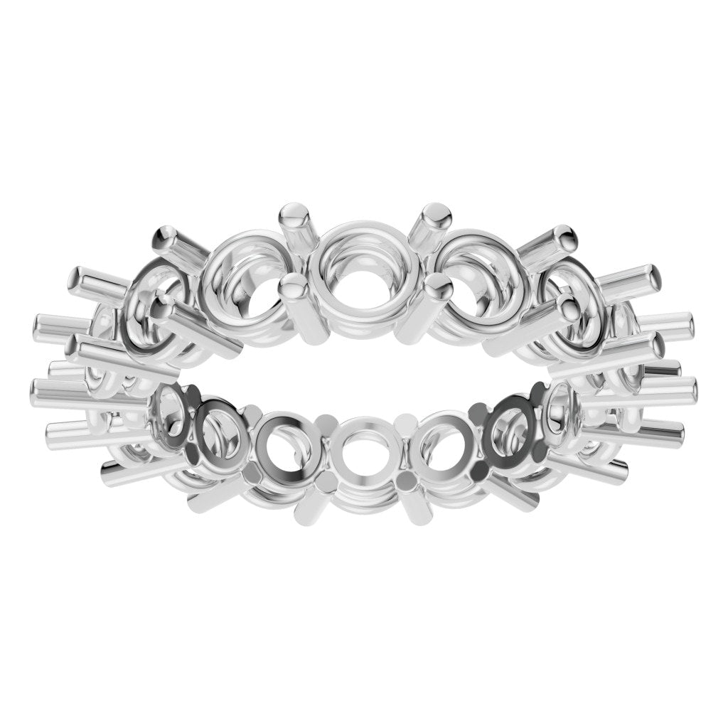 RI-8213 White Gold Ring UNSET - Front View