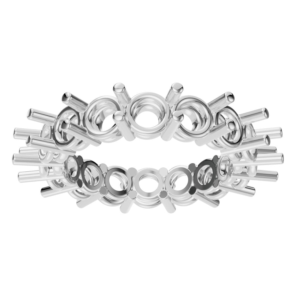 RI-8213 White Gold Ring UNSET - Front View