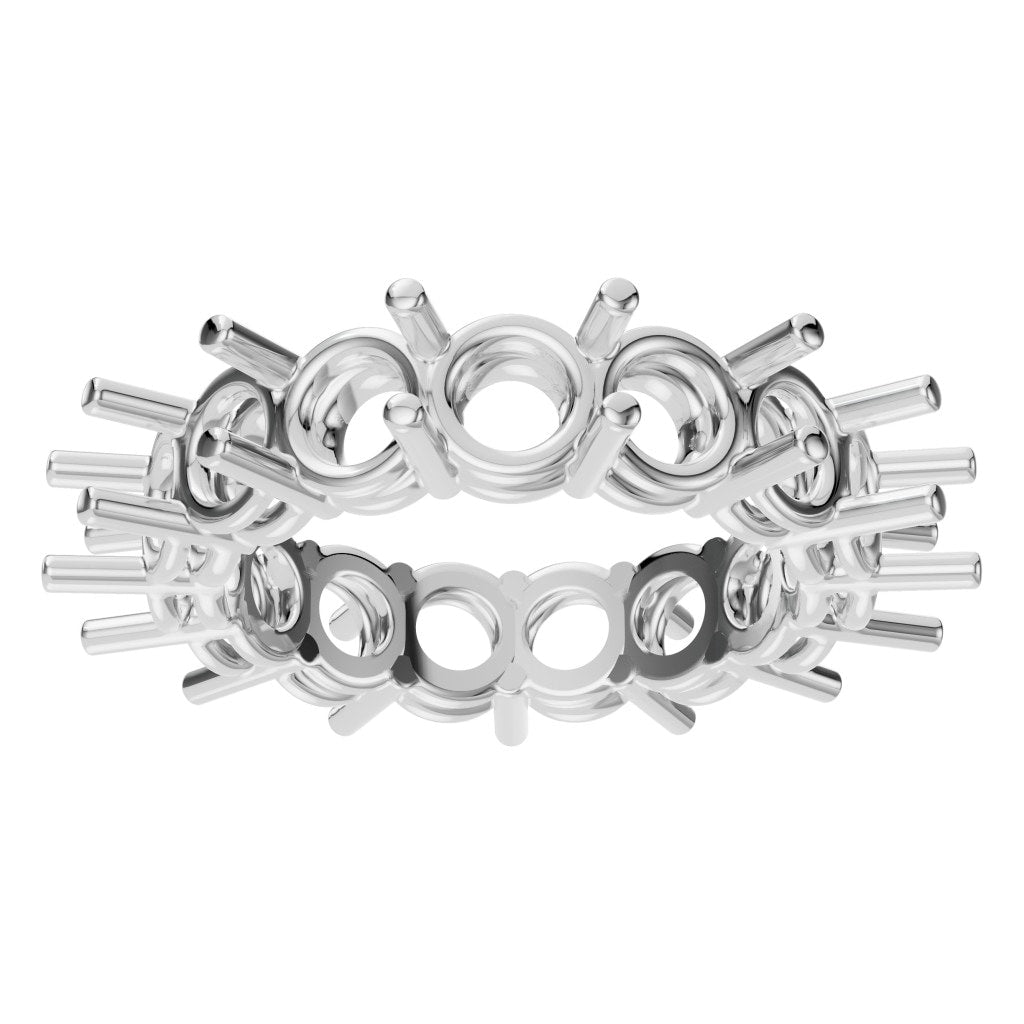 RI-8213 White Gold Ring UNSET - Front View