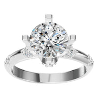 RI-8216 White Gold Ring SET - Front View