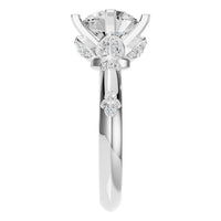 RI-8216 White Gold Ring SET - Side View