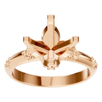 RI-8216 Rose Gold Ring UNSET - Front View