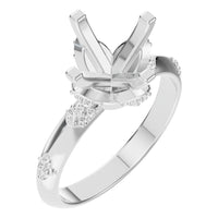 RI-8216 White Gold Ring UNSET - Main View
