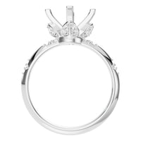 RI-8216 White Gold Ring UNSET - Top View