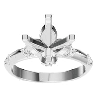 RI-8216 White Gold Ring UNSET - Front View