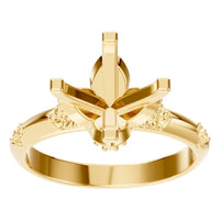RI-8216 Yellow Gold Ring UNSET - Front View