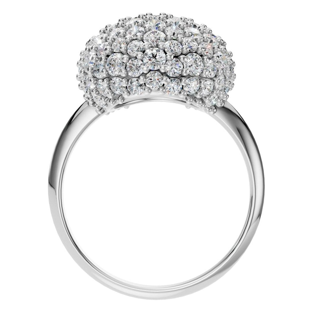 RI-8227 White Gold Ring SET - Top View
