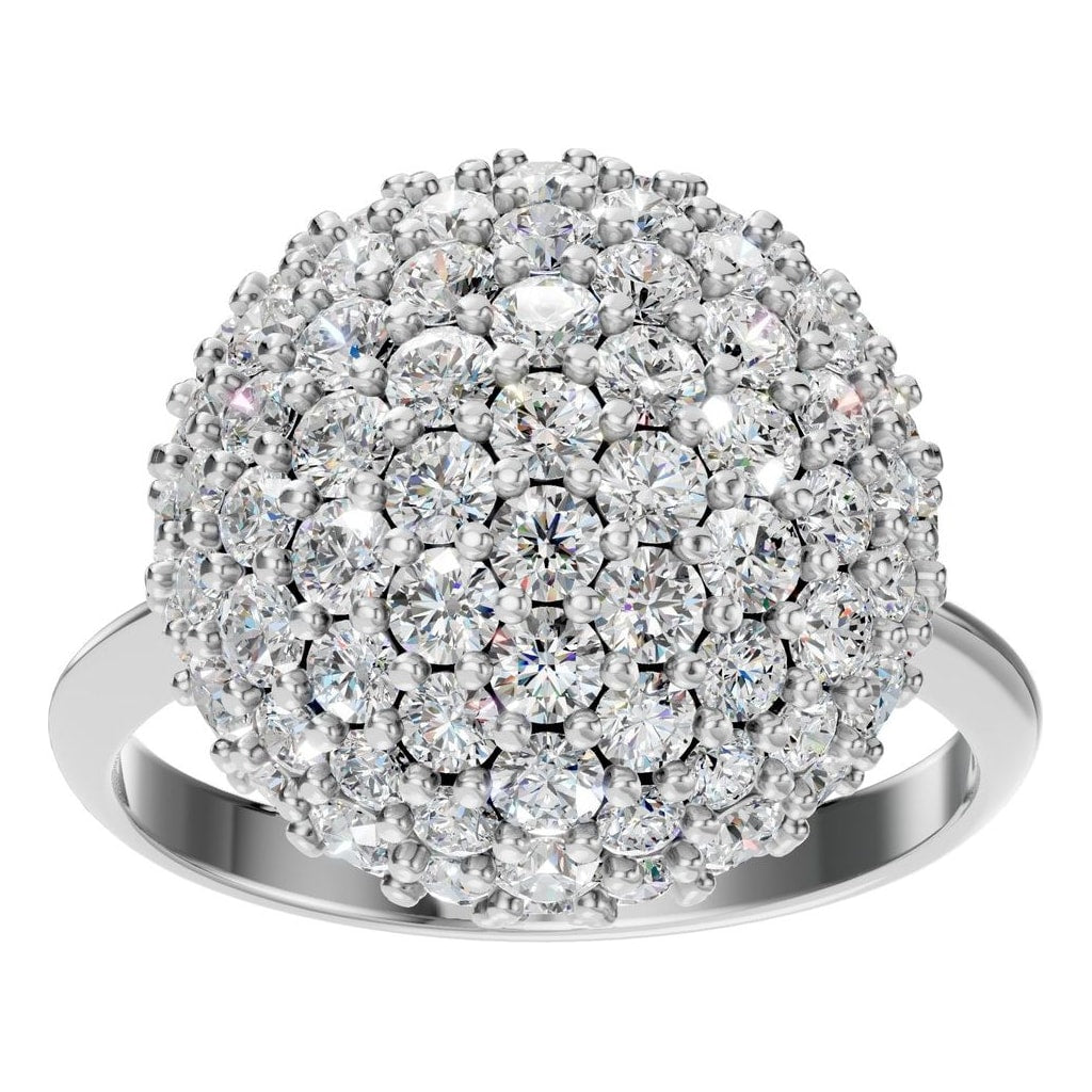 RI-8227 White Gold Ring SET - Front View