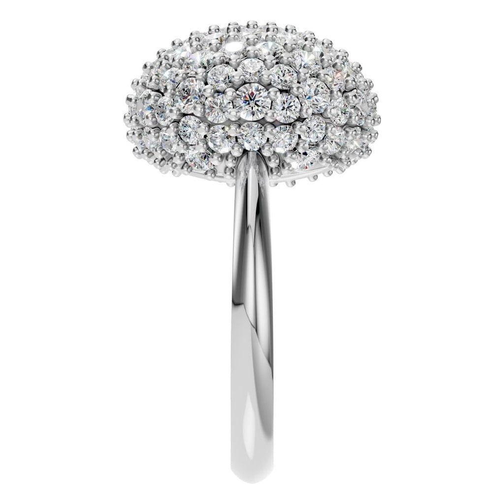 RI-8227 White Gold Ring SET - Side View