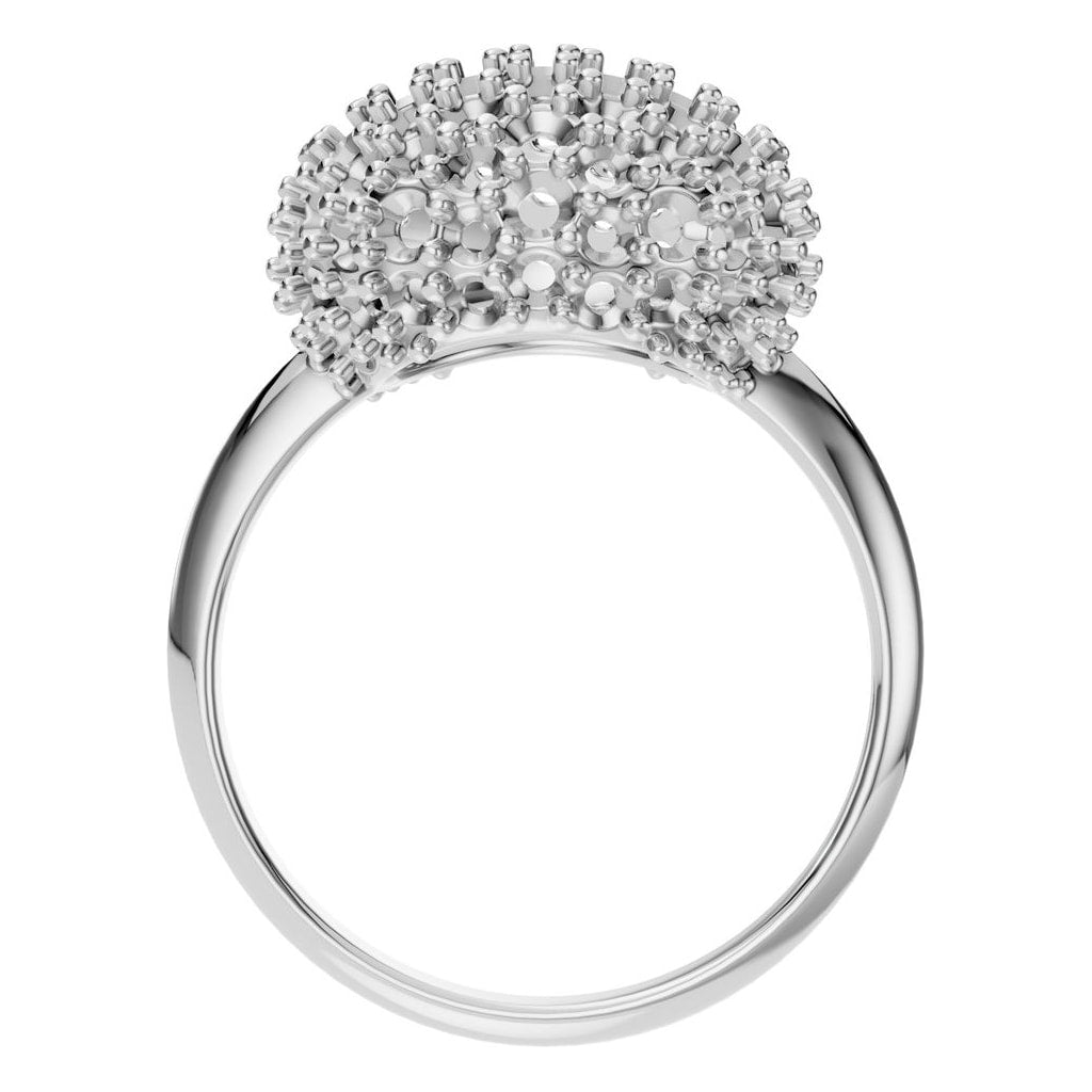 RI-8227 White Gold Ring UNSET - Top View