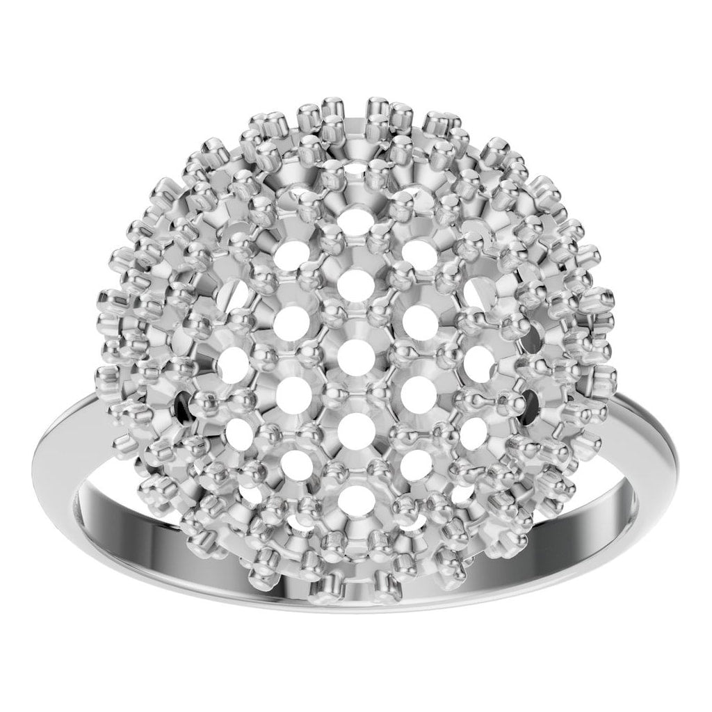 RI-8227 White Gold Ring UNSET - Front View
