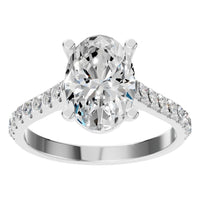 RI-8408 White Gold Ring SET - Front View
