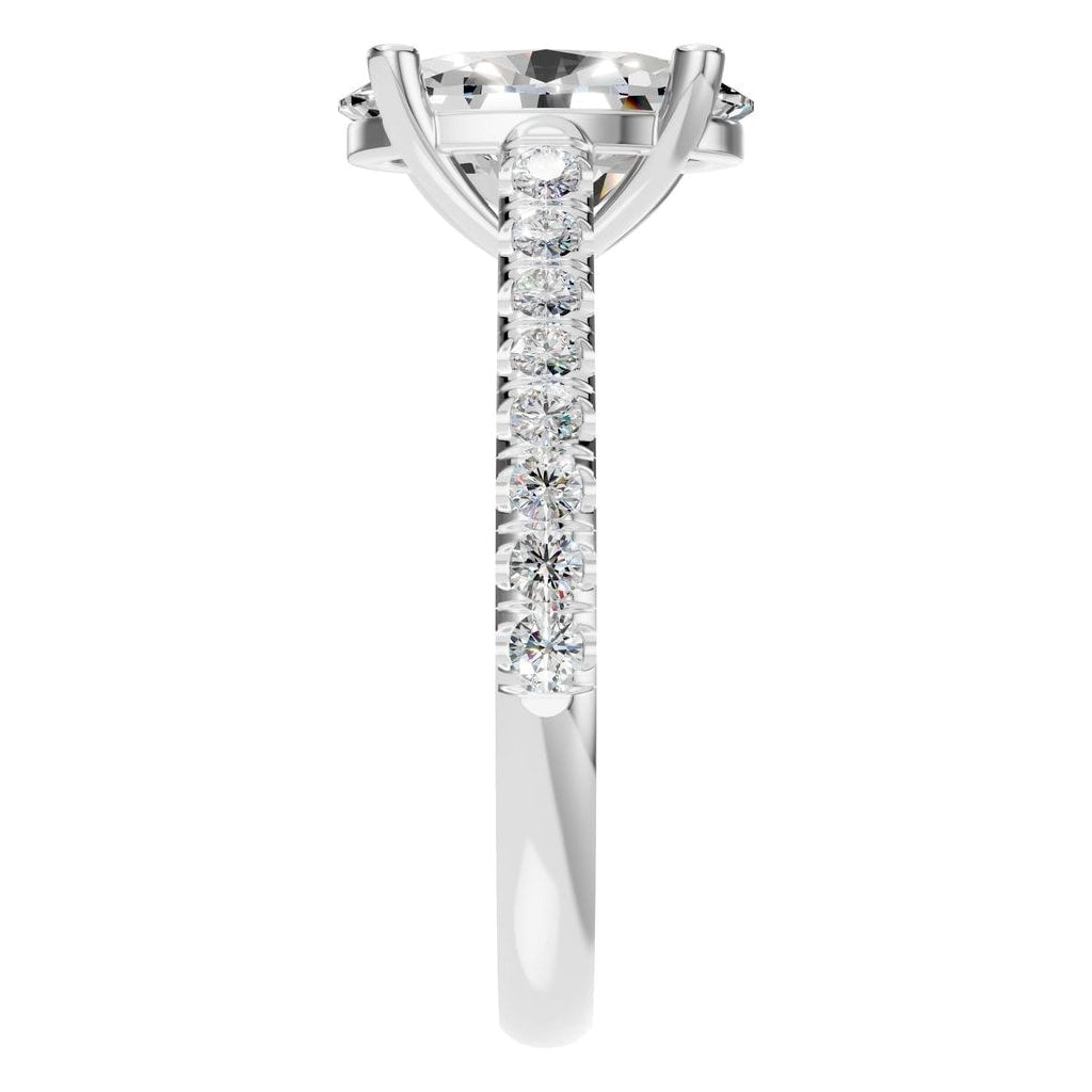 RI-8408 White Gold Ring SET - Side View