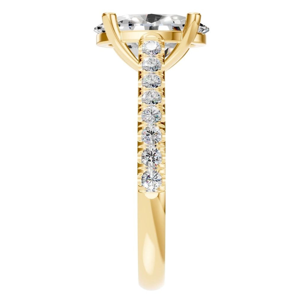 RI-8408 Yellow Gold Ring SET - Side View