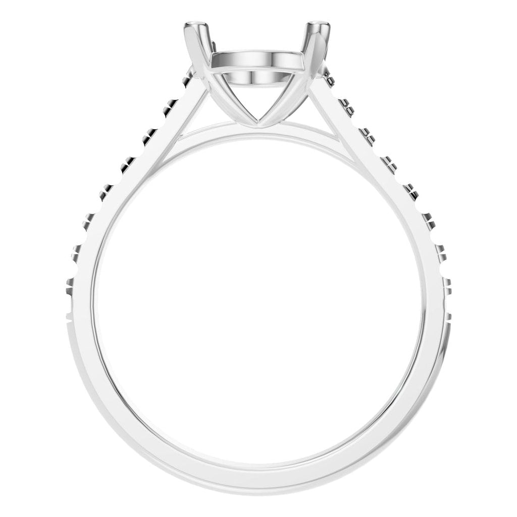 RI-8408 White Gold Ring UNSET - Top View