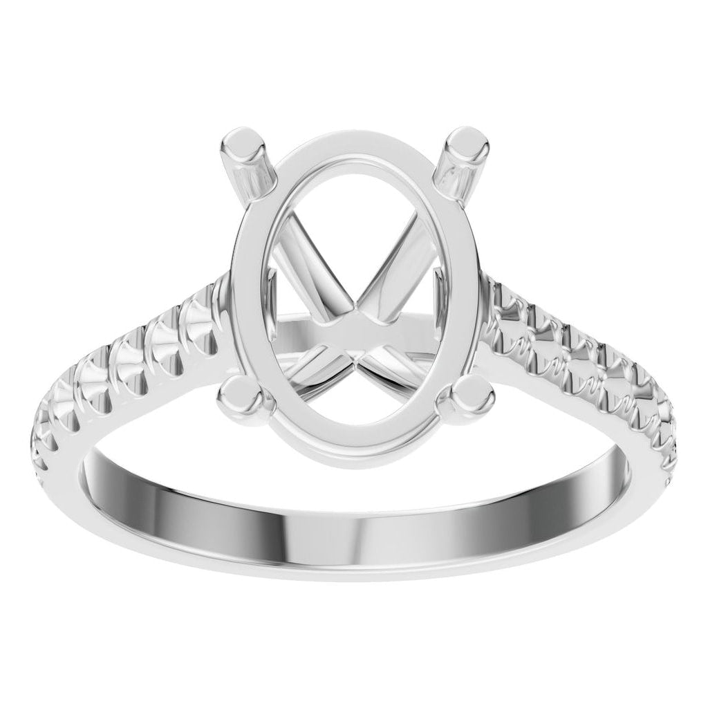 RI-8408 White Gold Ring UNSET - Front View