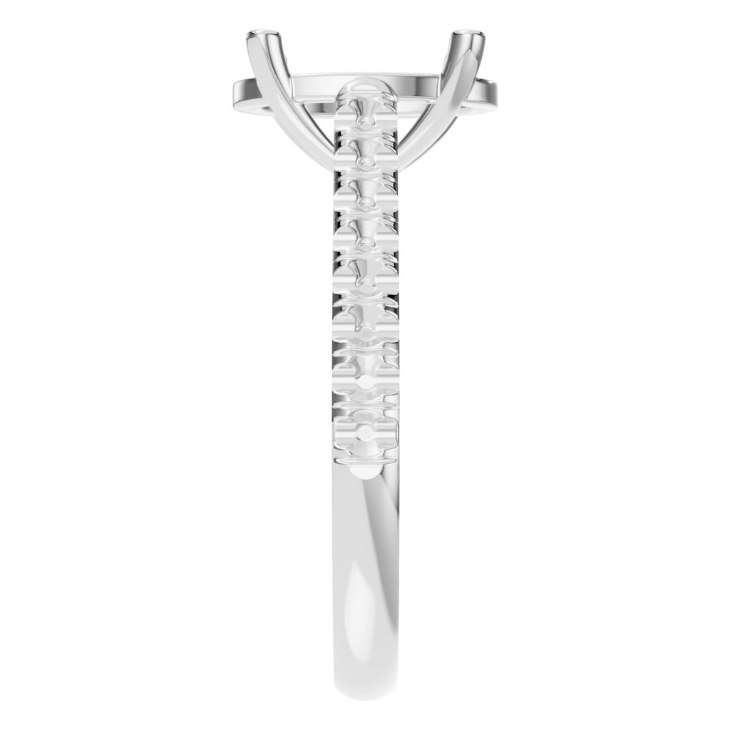 RI-8408 White Gold Ring UNSET - Side View