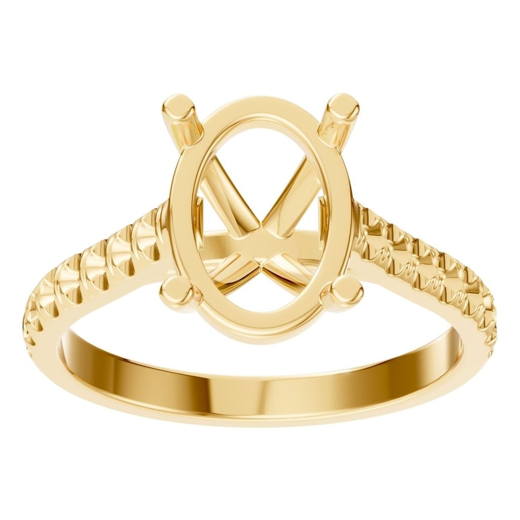 RI-8408 Yellow Gold Ring UNSET - Front View