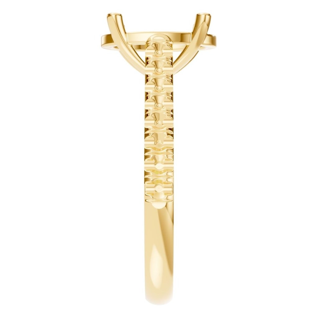 RI-8408 Yellow Gold Ring UNSET - Side View