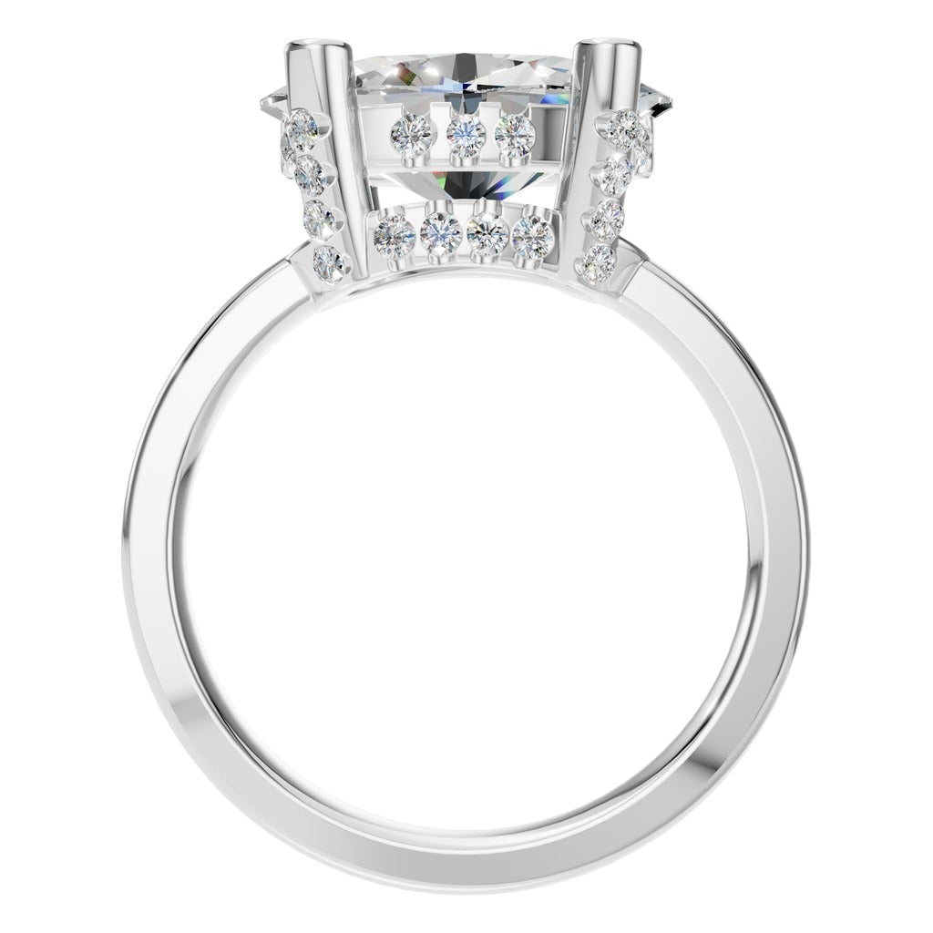 RI-8477 White Gold Ring SET - Top View