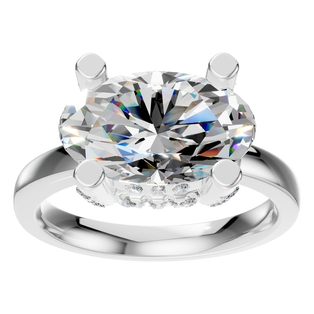 RI-8477 White Gold Ring SET - Front View