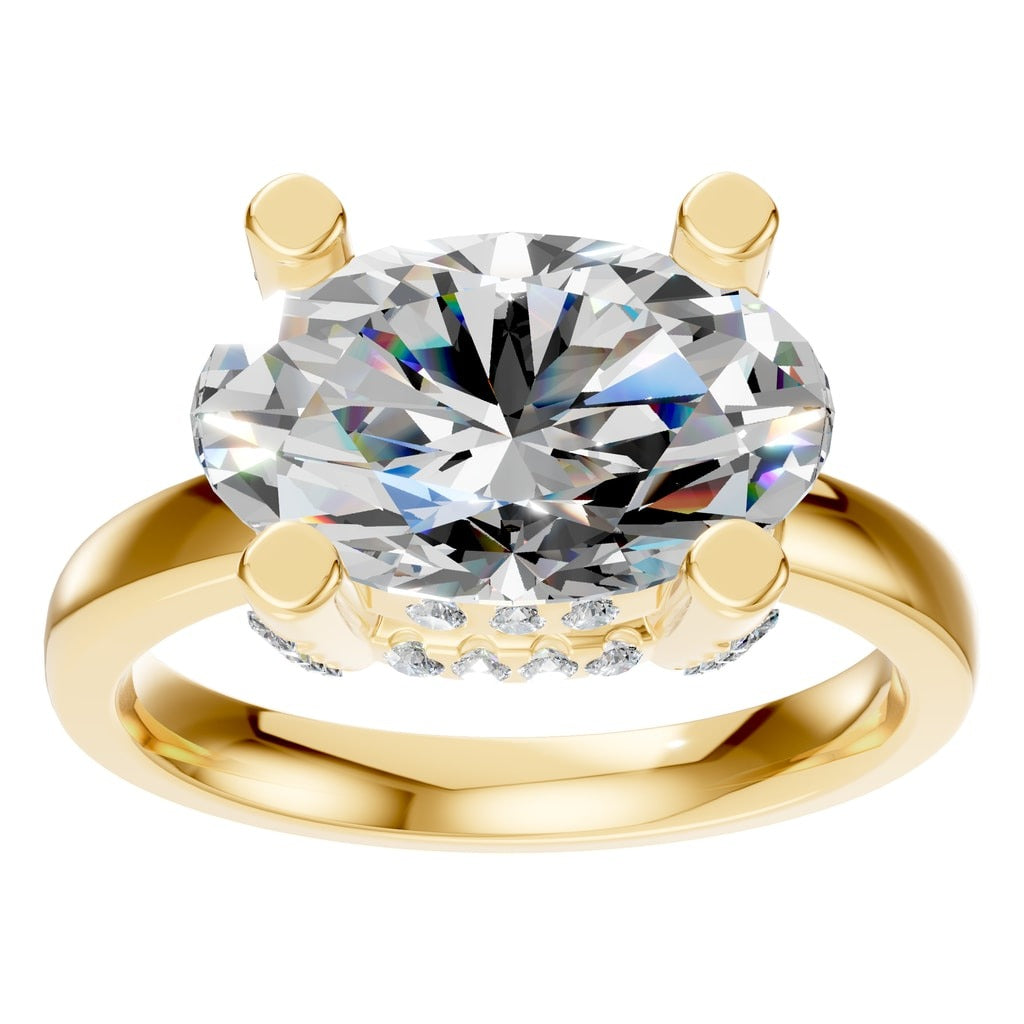 RI-8477 Yellow Gold Ring SET - Front View