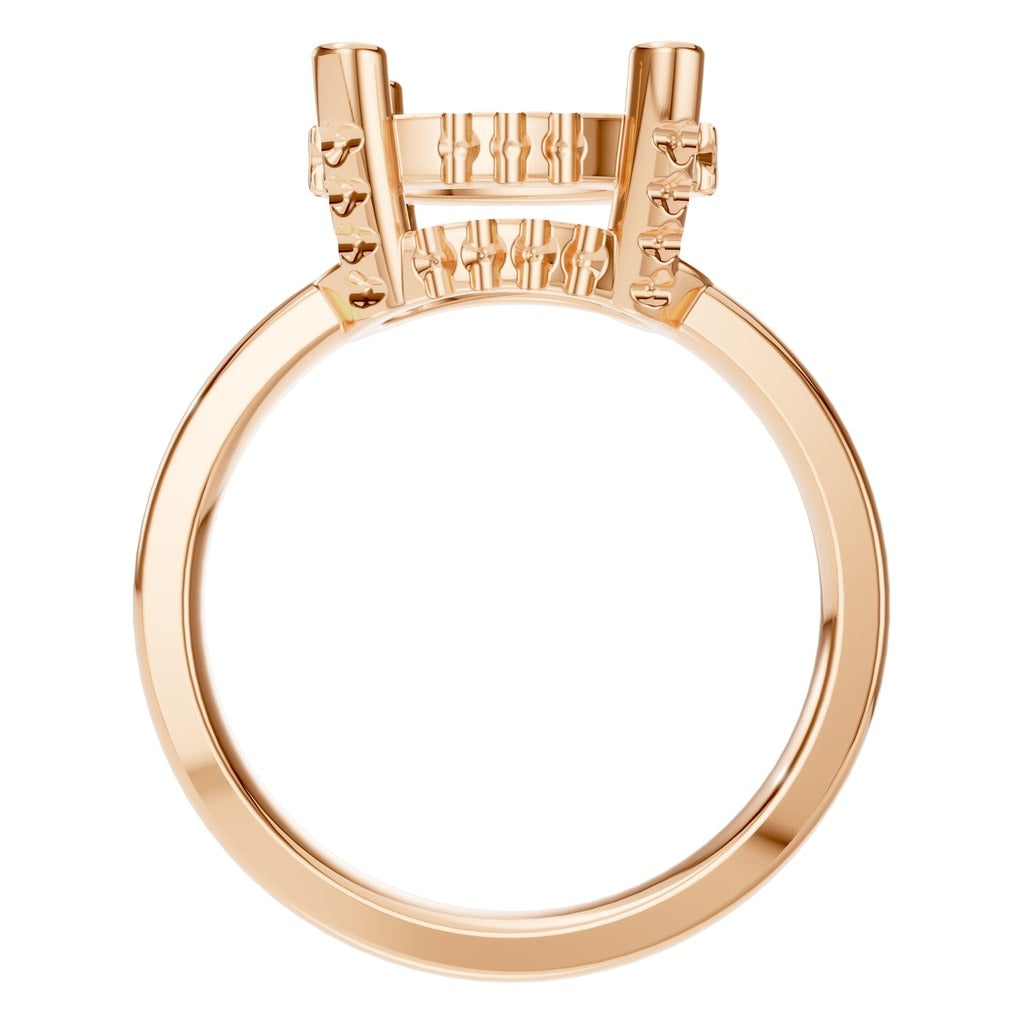 RI-8477 Rose Gold Ring UNSET - Top View