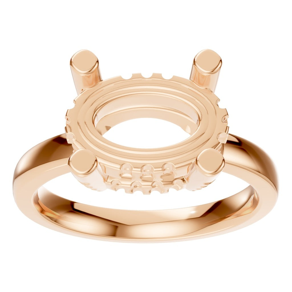 RI-8477 Rose Gold Ring UNSET - Front View