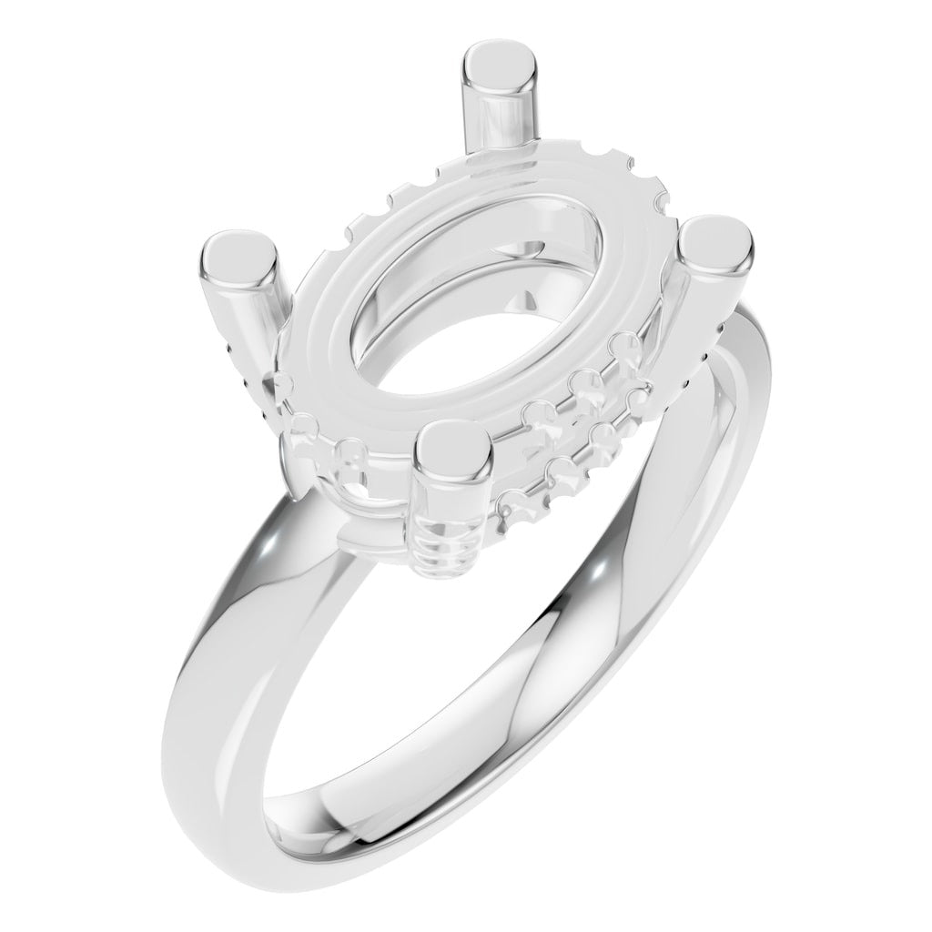 RI-8477 White Gold Ring UNSET - Main View