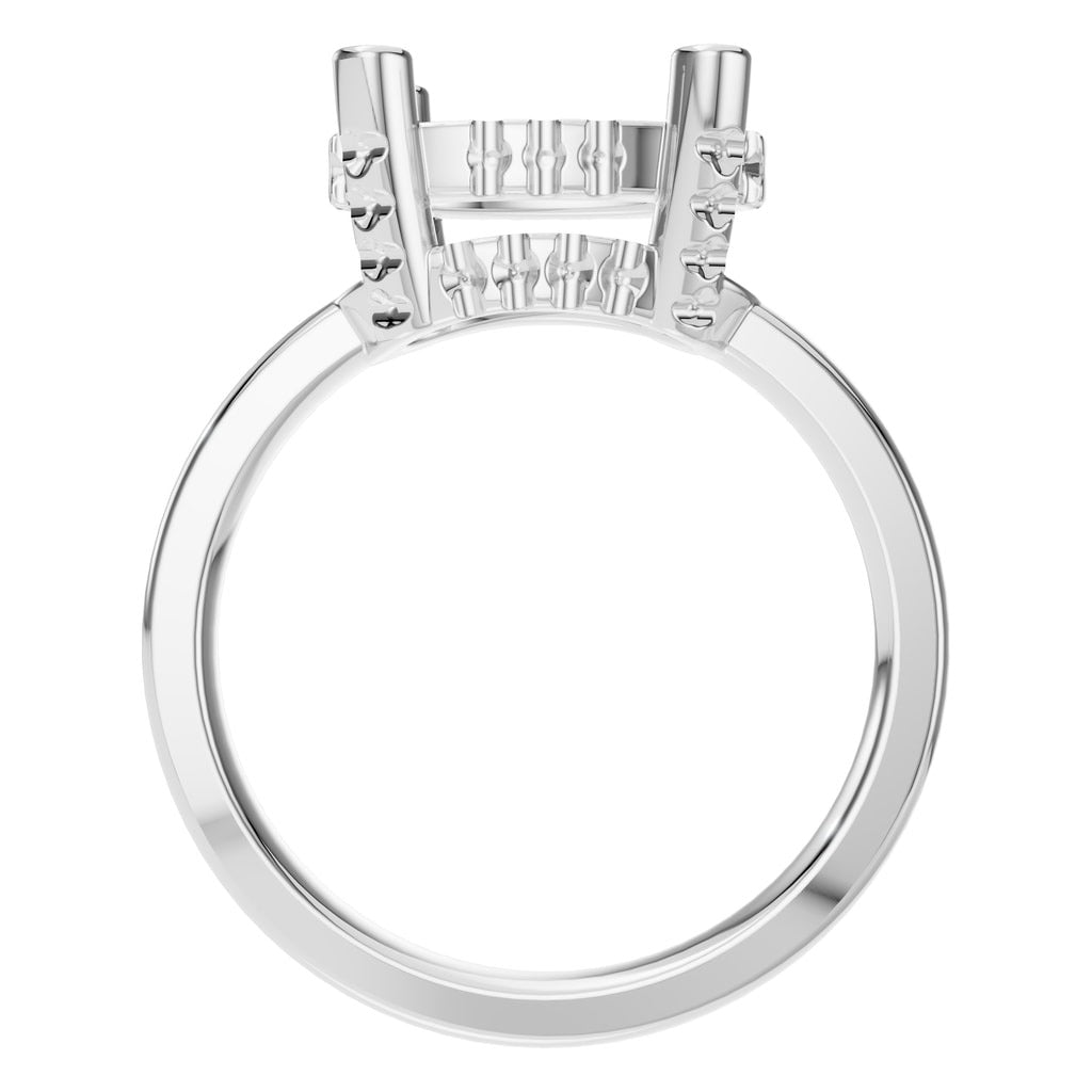 RI-8477 White Gold Ring UNSET - Top View
