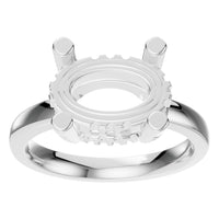 RI-8477 White Gold Ring UNSET - Front View