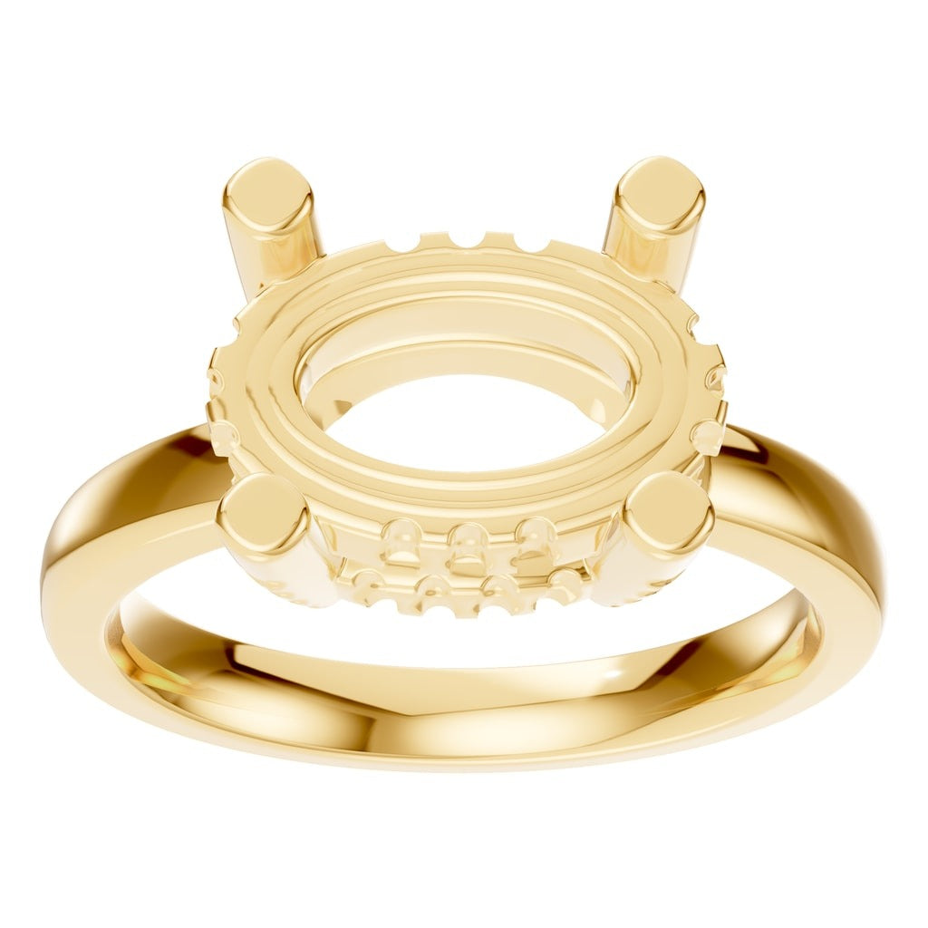 RI-8477 Yellow Gold Ring UNSET - Front View