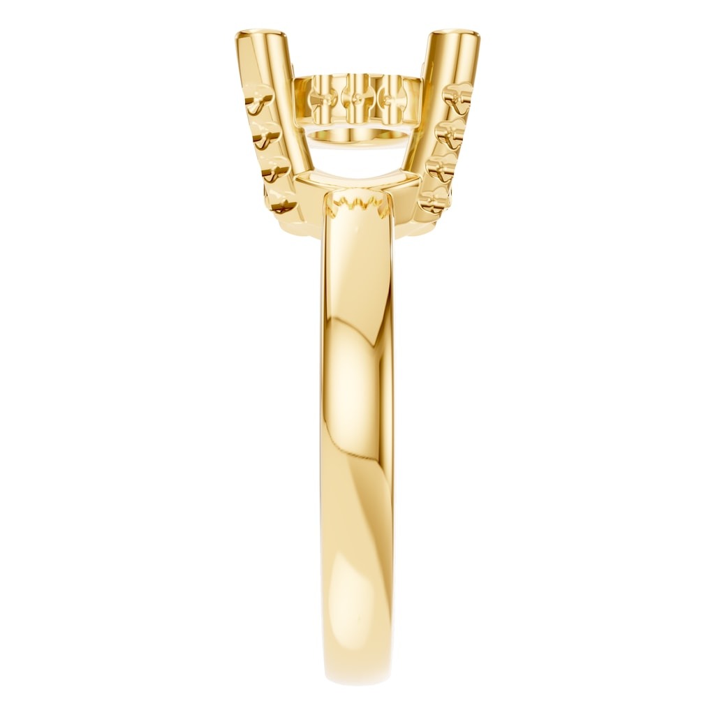 RI-8477 Yellow Gold Ring UNSET - Side View