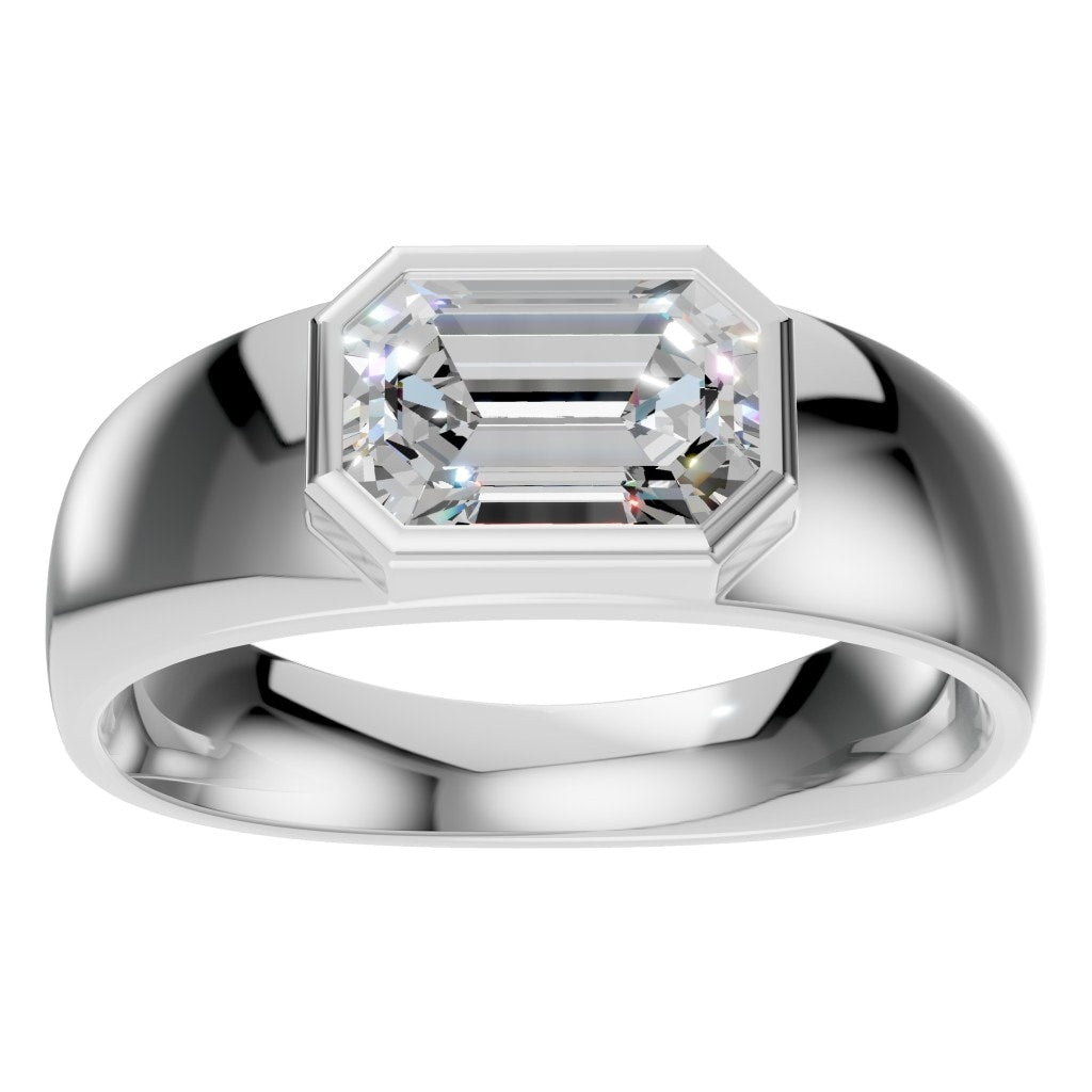 RI-8480 White Gold Ring SET - Front View