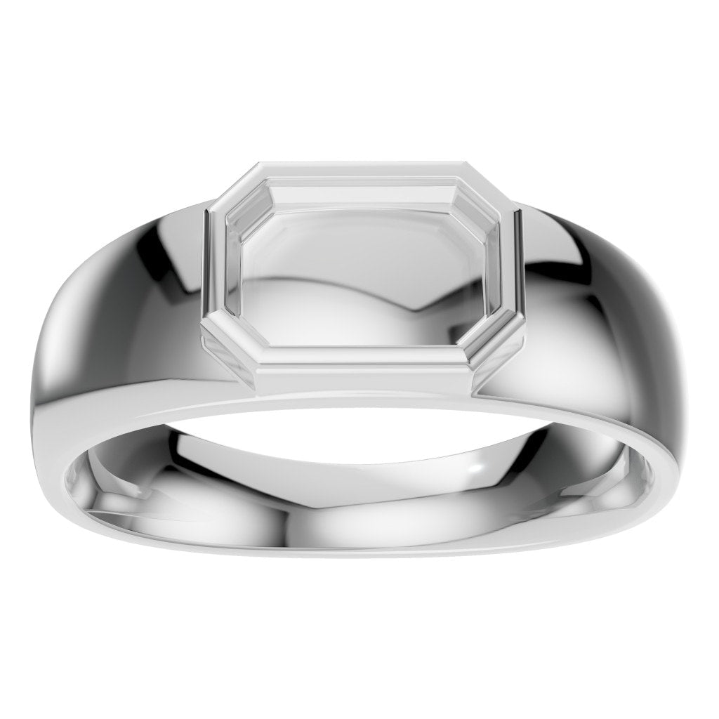 RI-8480 White Gold Ring UNSET - Front View