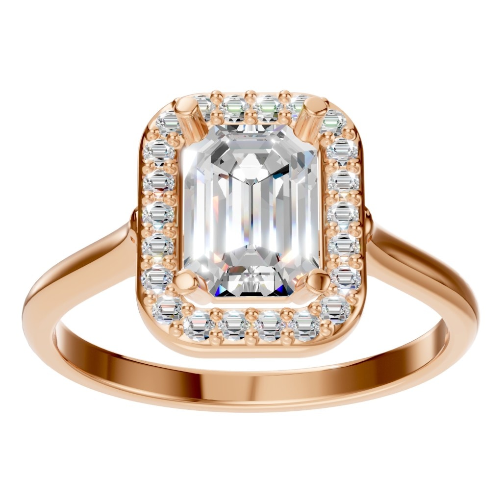 RI-8485 Rose Gold Ring SET - Front View