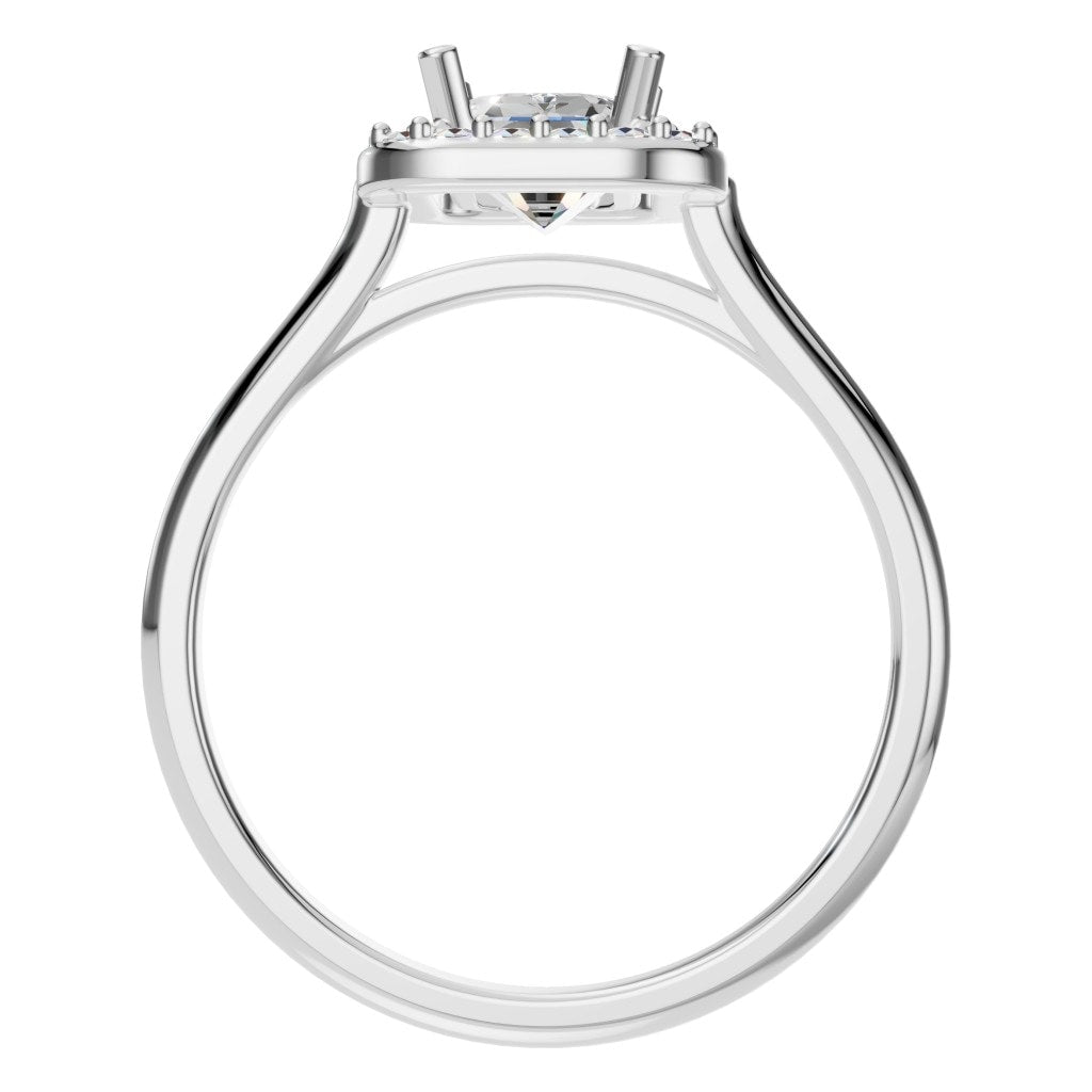 RI-8485 White Gold Ring SET - Top View