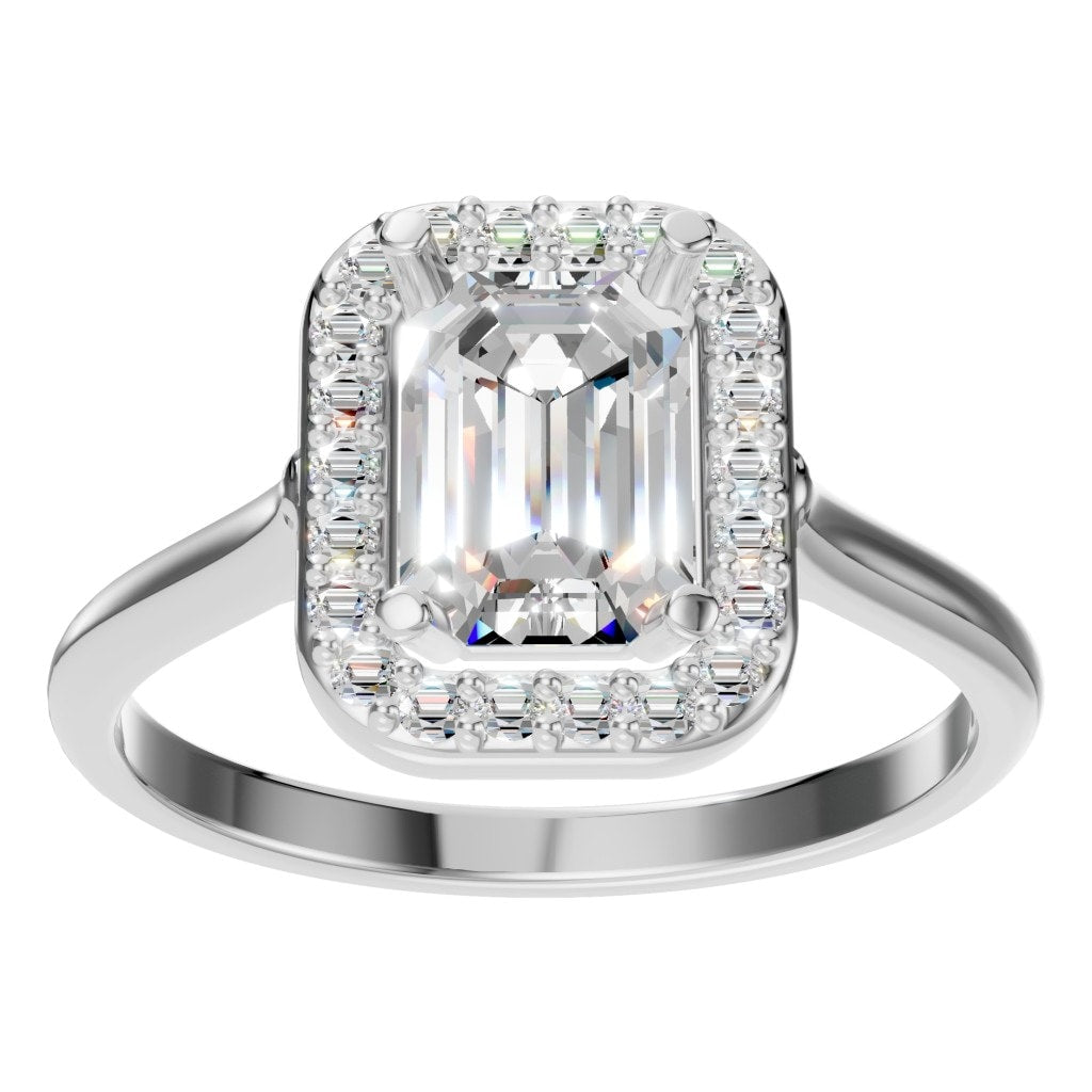 RI-8485 White Gold Ring SET - Front View