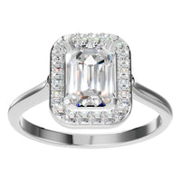 RI-8485 White Gold Ring SET - Front View