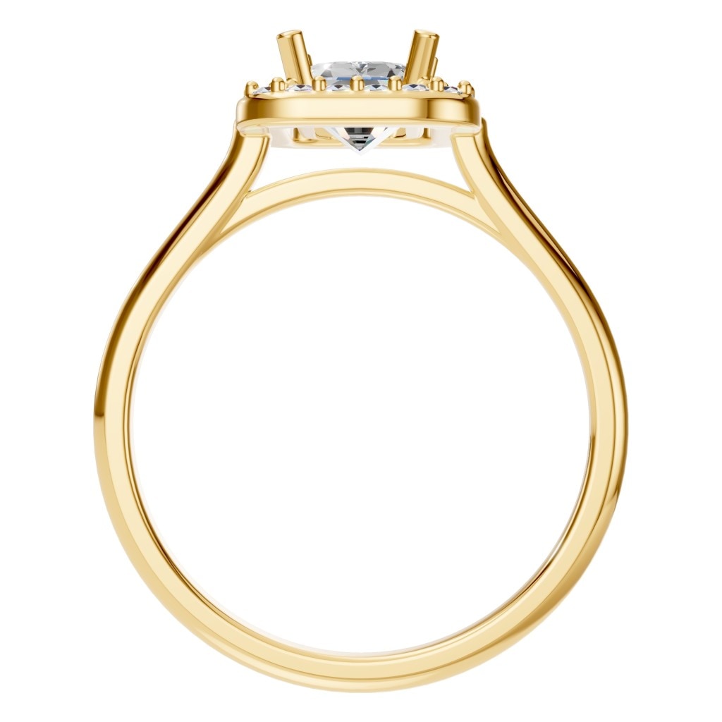 RI-8485 Yellow Gold Ring SET - Top View