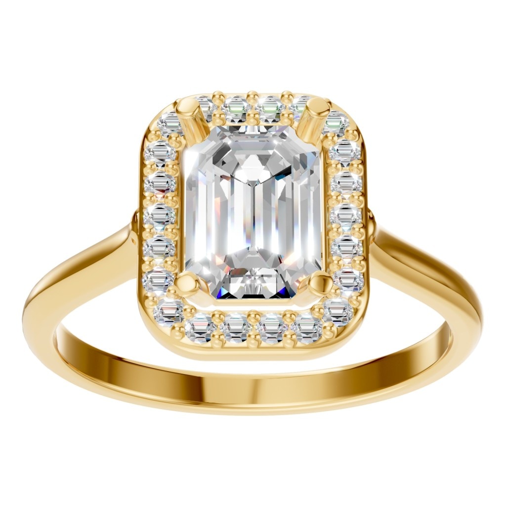 RI-8485 Yellow Gold Ring SET - Front View