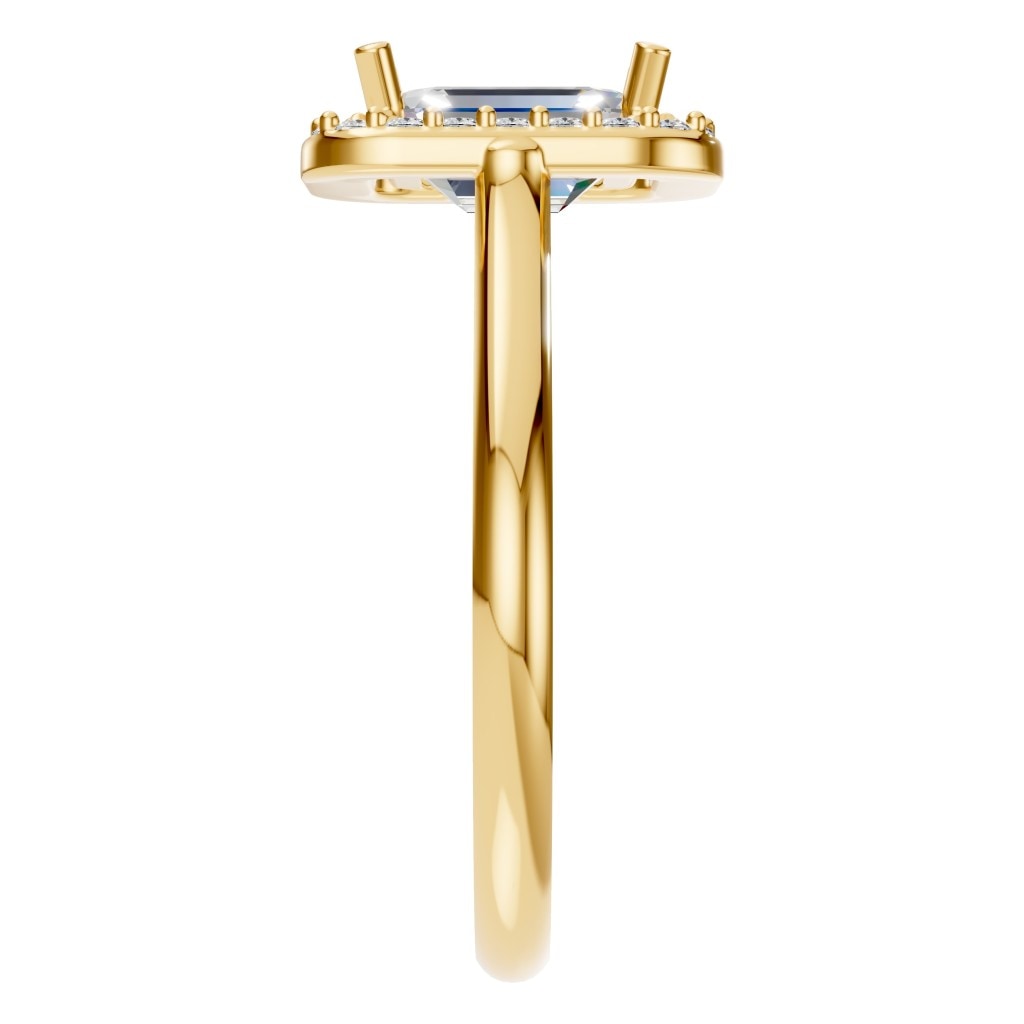 RI-8485 Yellow Gold Ring SET - Side View